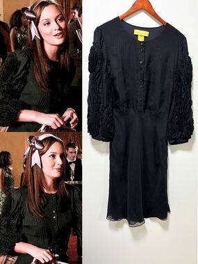 ASO Blair Waldorf in Gossip Girl Catherine Malandrino Silk Ruffle Dress Alt
